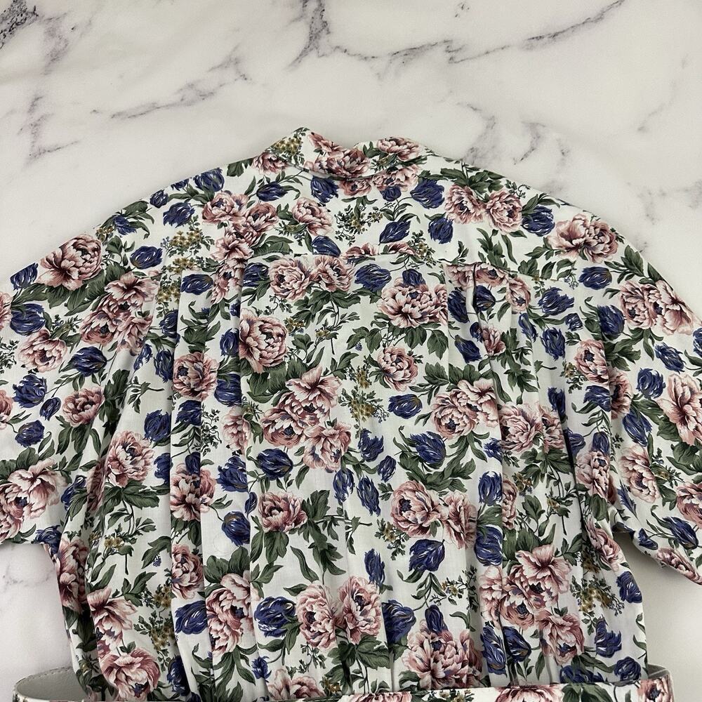 Tracy Richards Womens Vintage 90s Maxi Shirt Dress Size 18 WP Pink Blue Floral - Picture 10 of 12